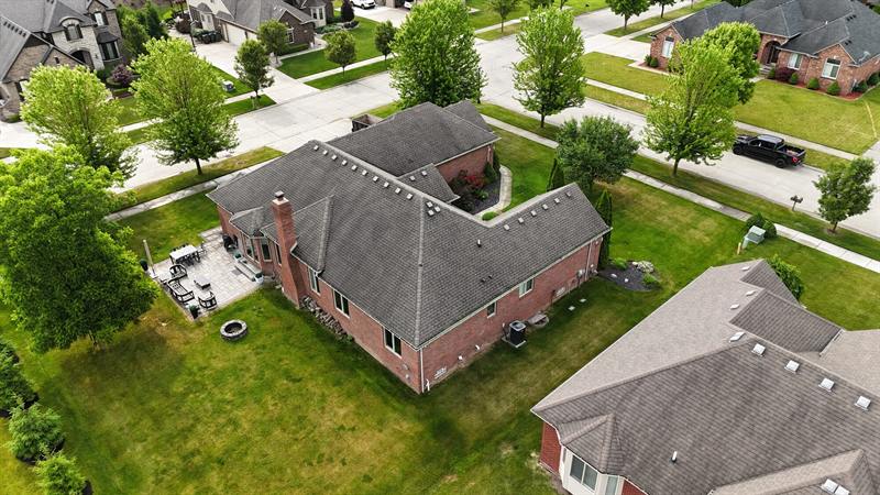 Brick ranch in a subdivision