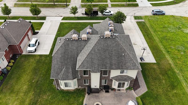 Two-story home seen from directly above