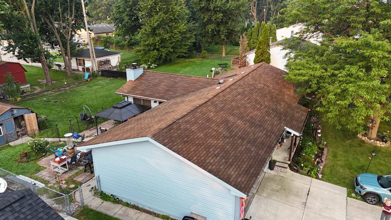 Brown roof on a ranch home